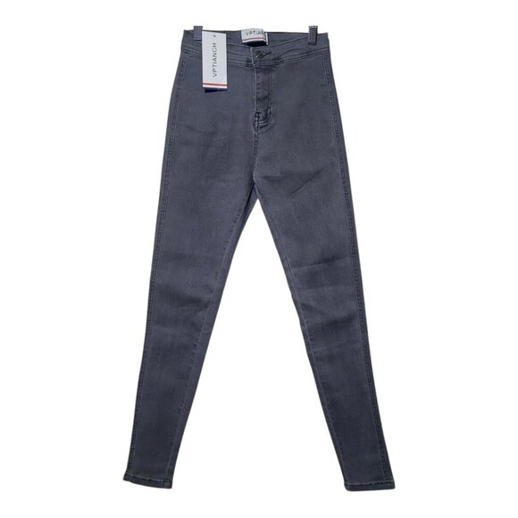 Vptianch Womens skinny Fit High-Waisted Grey Stretch Denim Jeans Womens Waist 23 - Picture 2 of 12